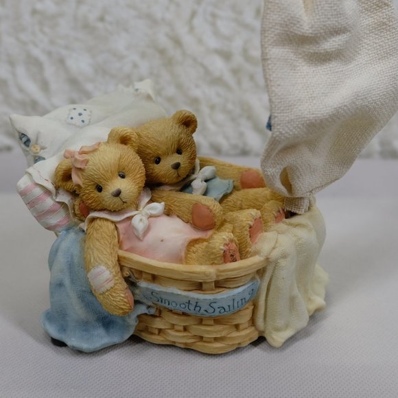 Cherished Teddies Smooth Sailing Wind Up Music Figurine Sailboat Vintage 1993 - Picture 3 of 10